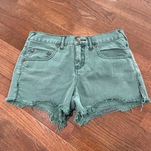 Free People FP Green Distressed Shorts
